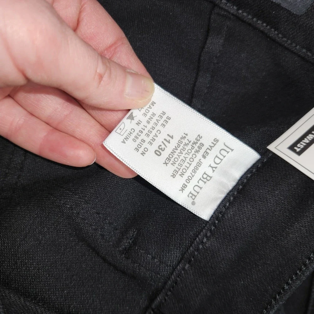 Judy Blue Black Double Cuff Jogger Pants Drawstring High Rise Size 11/30 Nwt - Picture 6 of 9